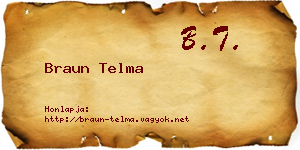 Braun Telma névjegykártya